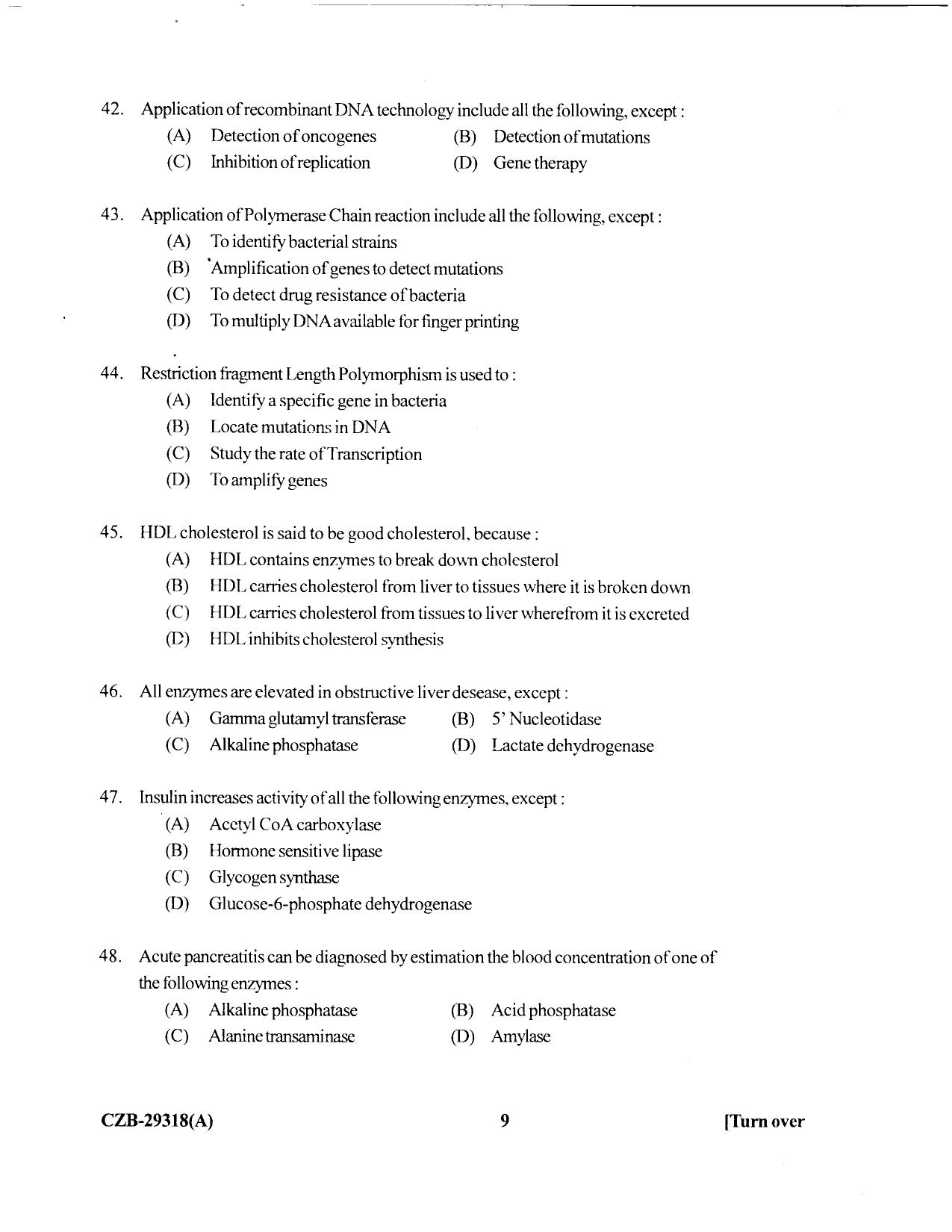 KUET 2023 M.Sc. Clinical Biochemistry Question Paper - Page 77