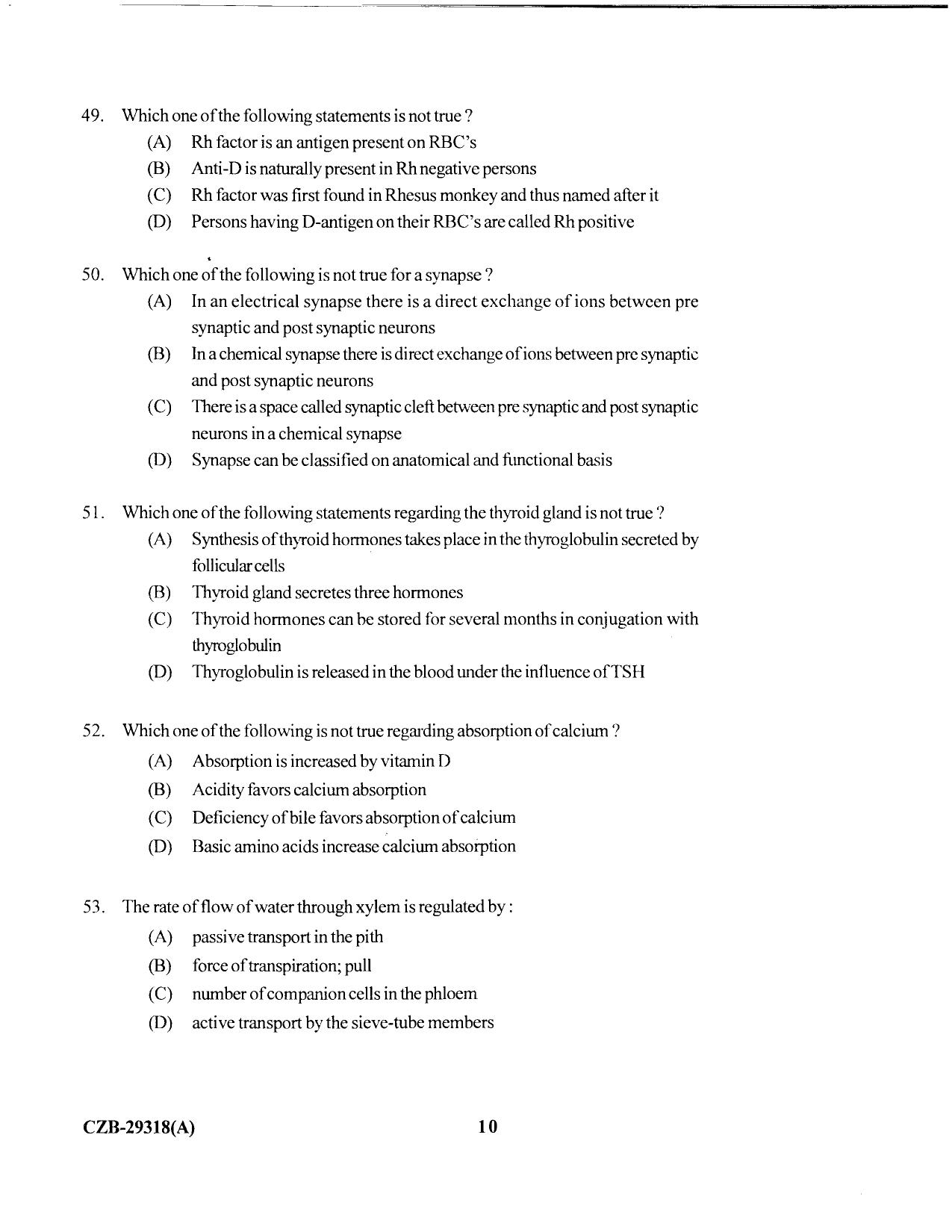 KUET 2023 M.Sc. Clinical Biochemistry Question Paper - Page 78