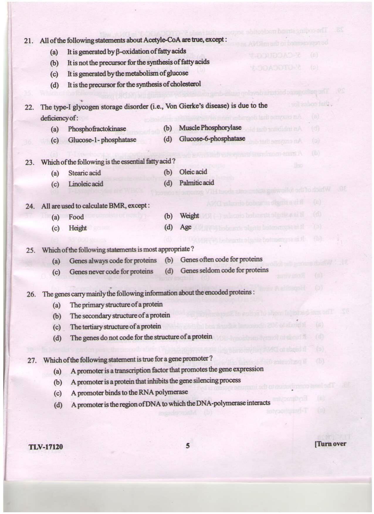 KUET 2023 M.Sc. Clinical Biochemistry Question Paper - Page 84