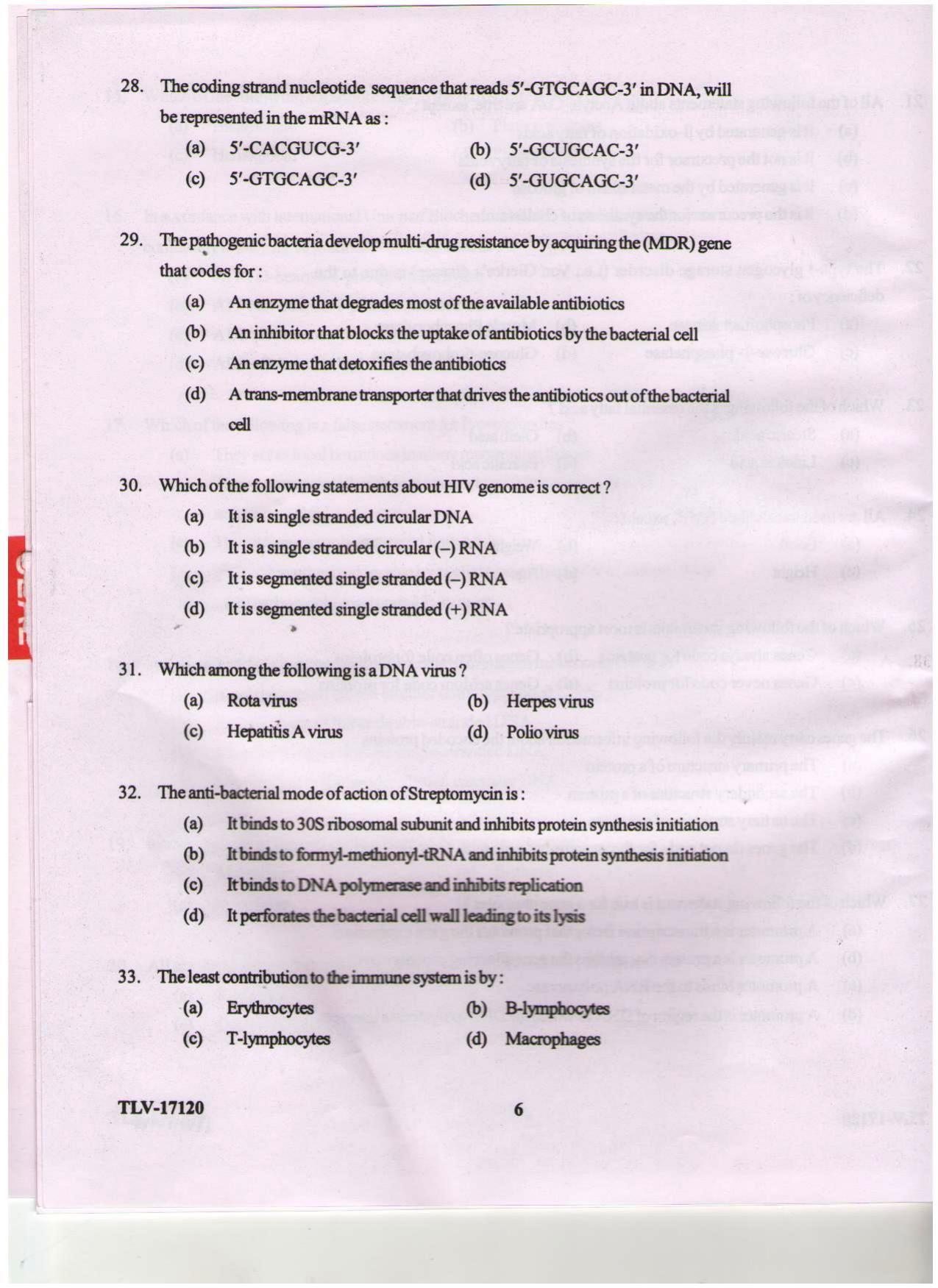 KUET 2023 M.Sc. Clinical Biochemistry Question Paper - Page 85