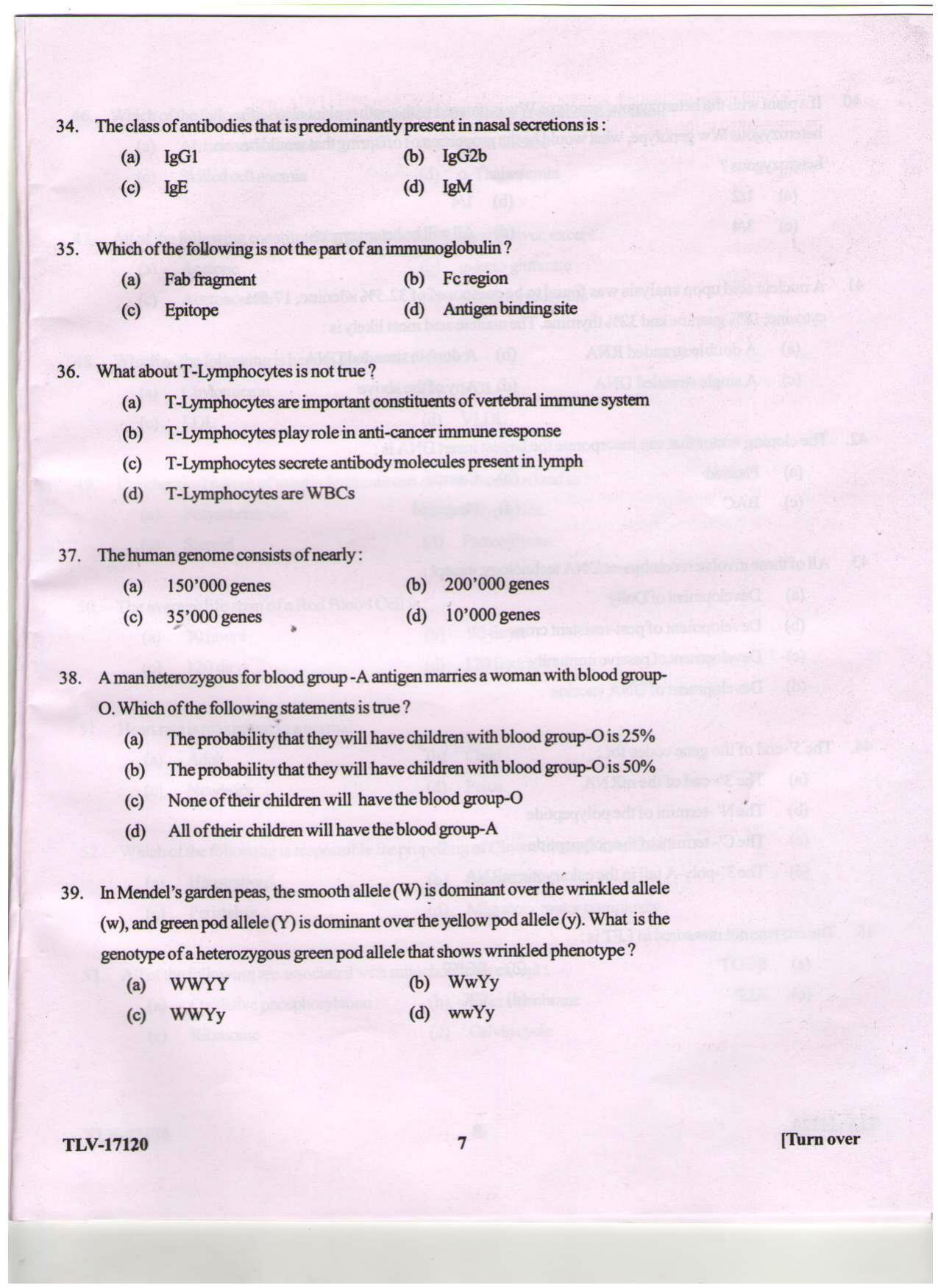 KUET 2023 M.Sc. Clinical Biochemistry Question Paper - Page 86