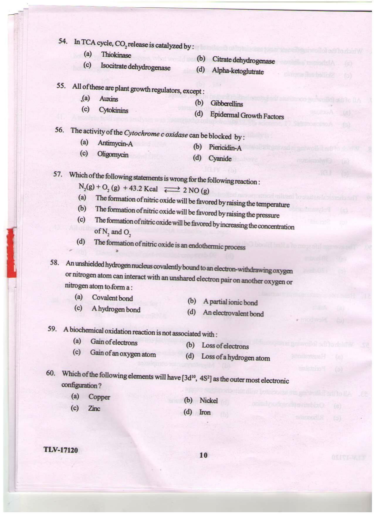 KUET 2023 M.Sc. Clinical Biochemistry Question Paper - Page 89