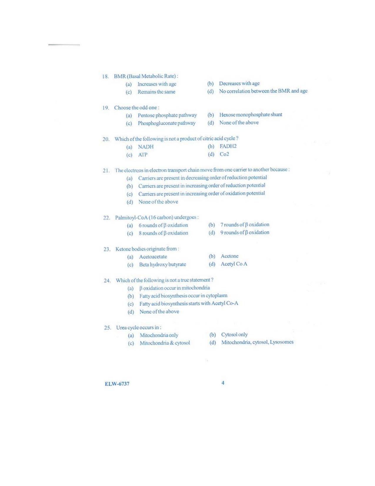 KUET 2023 M.Sc. Clinical Biochemistry Question Paper - Page 92