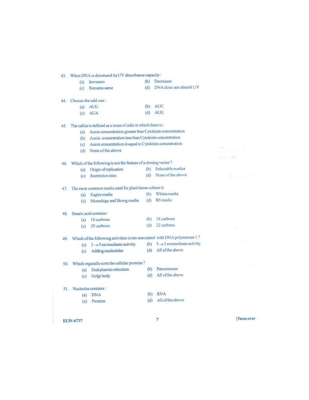 KUET 2023 M.Sc. Clinical Biochemistry Question Paper - Page 95