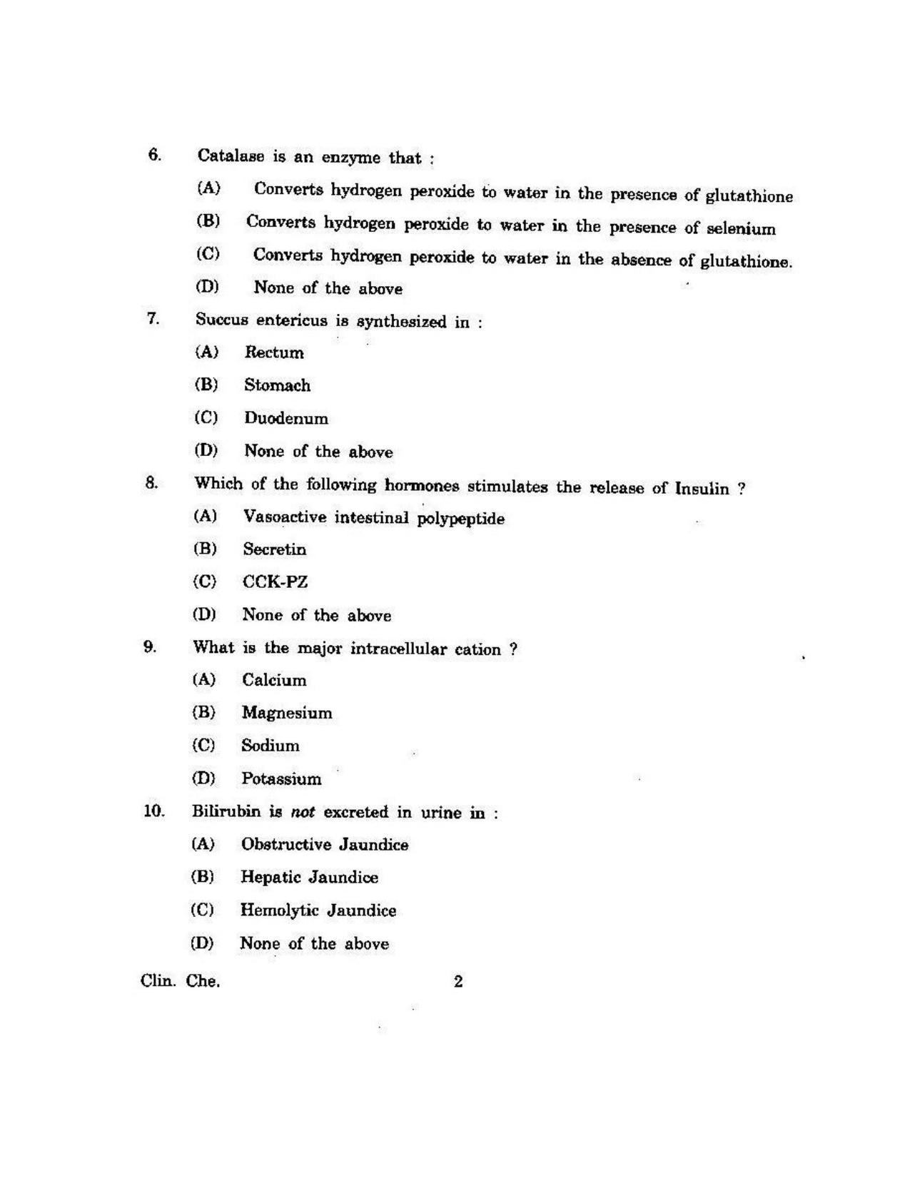 KUET 2023 M.Sc. Clinical Biochemistry Question Paper - Page 99