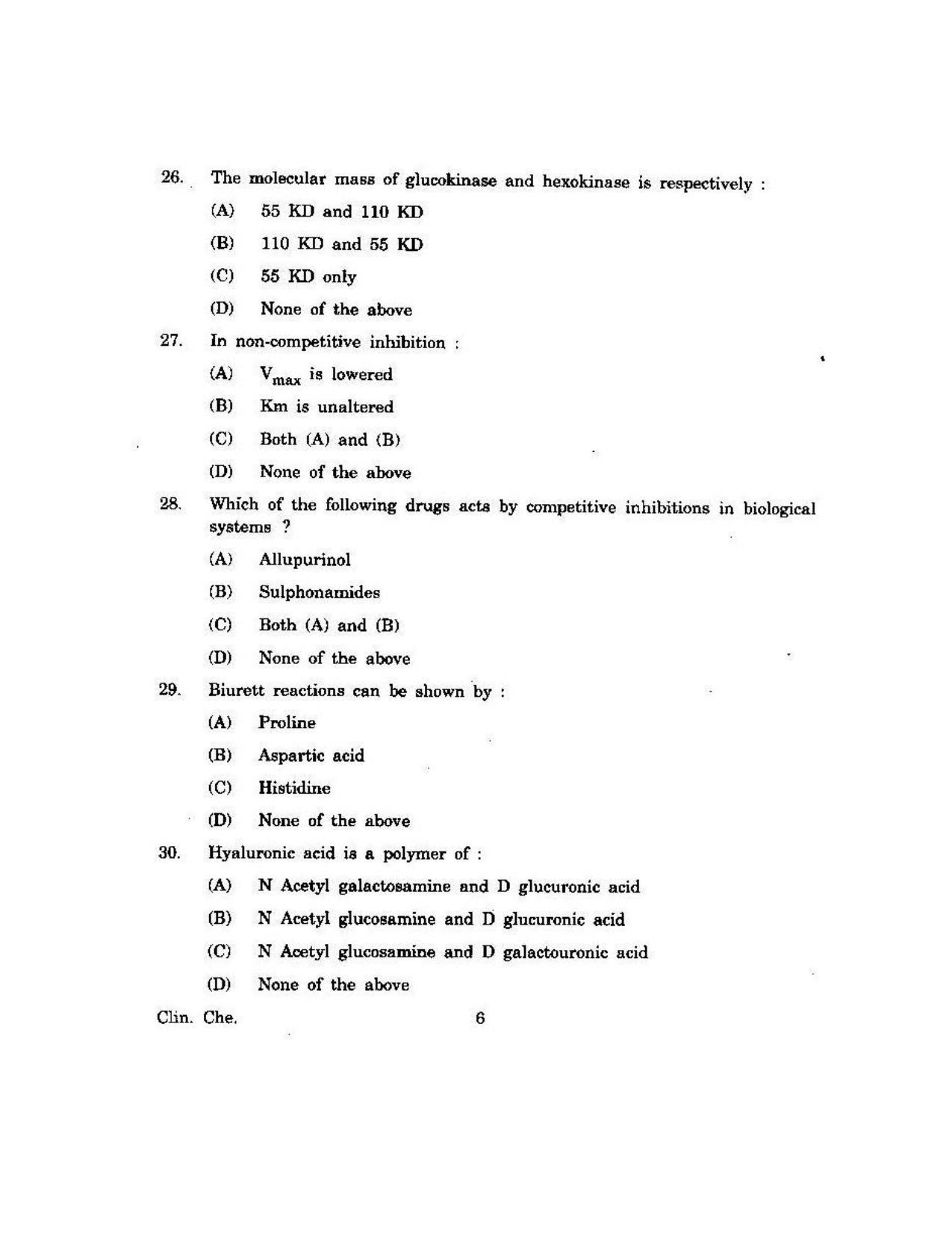 KUET 2023 M.Sc. Clinical Biochemistry Question Paper - Page 103