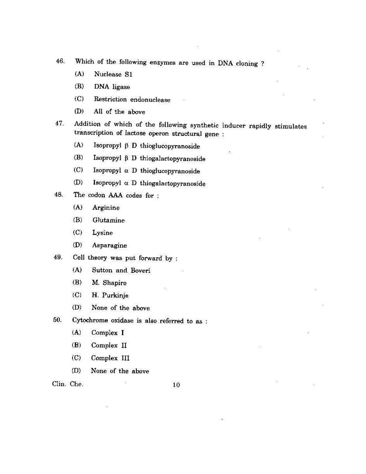 KUET 2023 M.Sc. Clinical Biochemistry Question Paper - Page 107