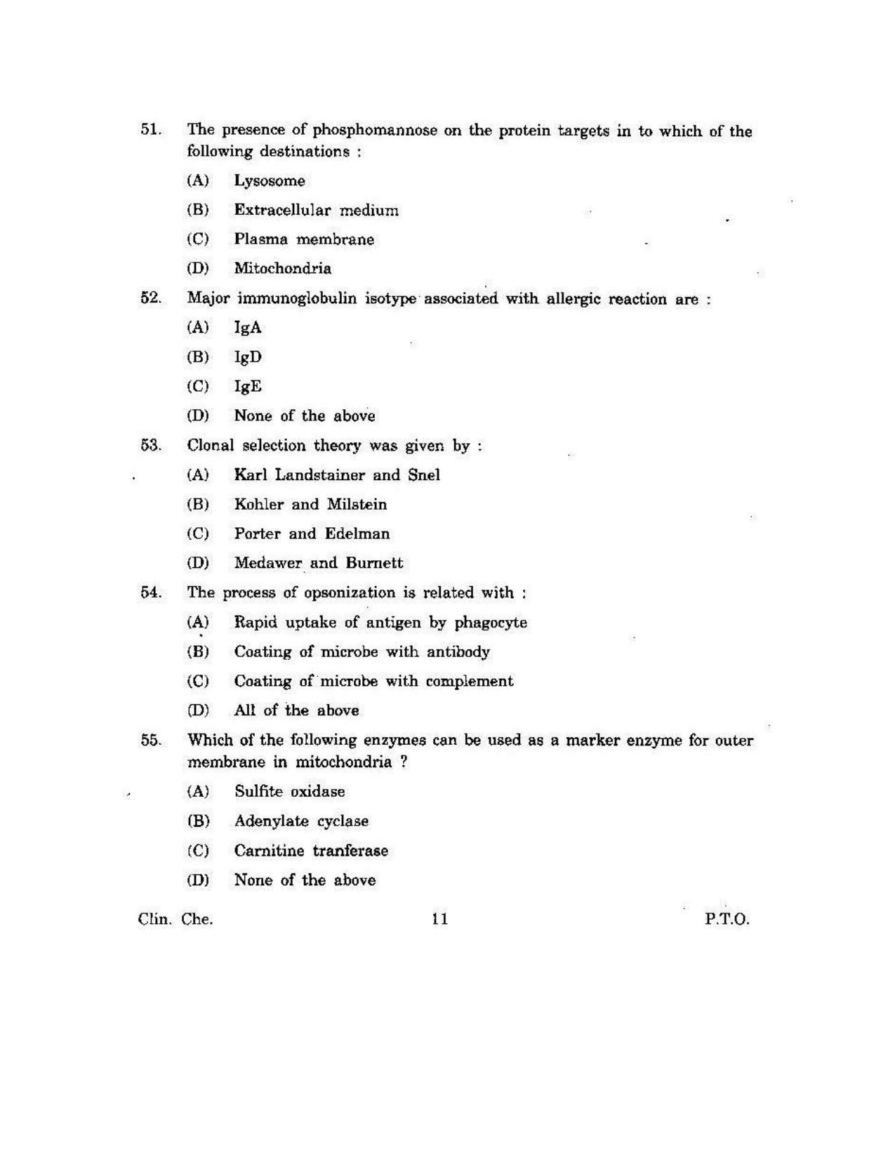 KUET 2023 M.Sc. Clinical Biochemistry Question Paper - Page 108