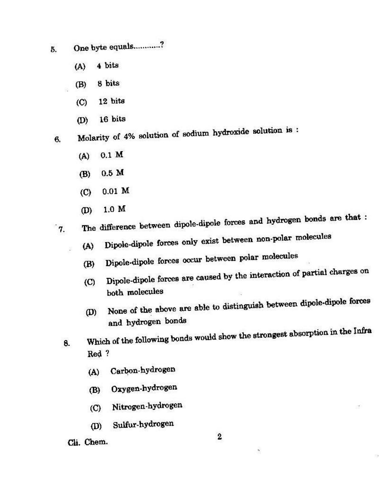 KUET 2023 M.Sc. Clinical Biochemistry Question Paper - Page 111