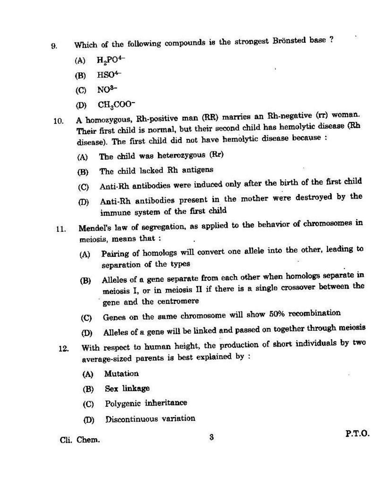 KUET 2023 M.Sc. Clinical Biochemistry Question Paper - Page 112