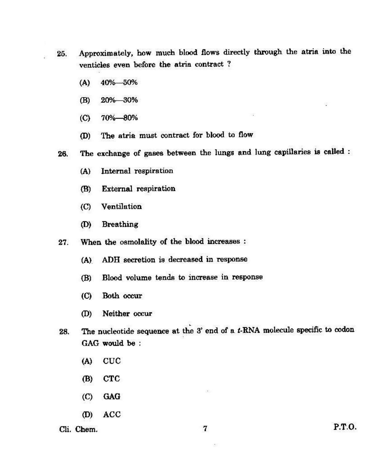 KUET 2023 M.Sc. Clinical Biochemistry Question Paper - Page 116