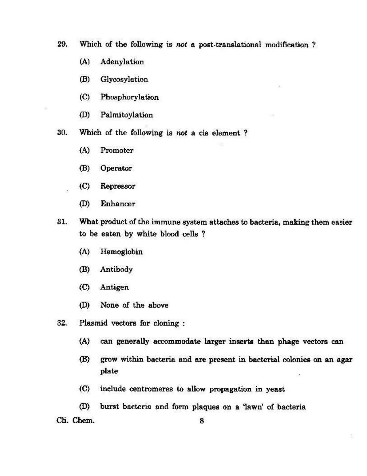 KUET 2023 M.Sc. Clinical Biochemistry Question Paper - Page 117