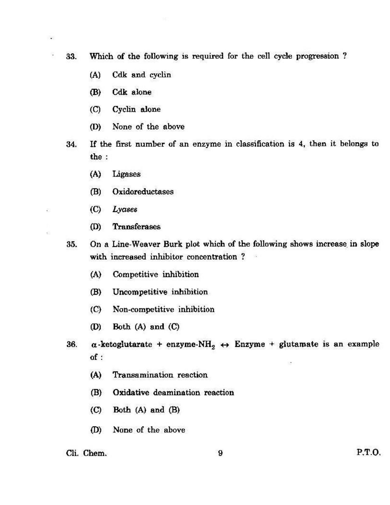KUET 2023 M.Sc. Clinical Biochemistry Question Paper - Page 118
