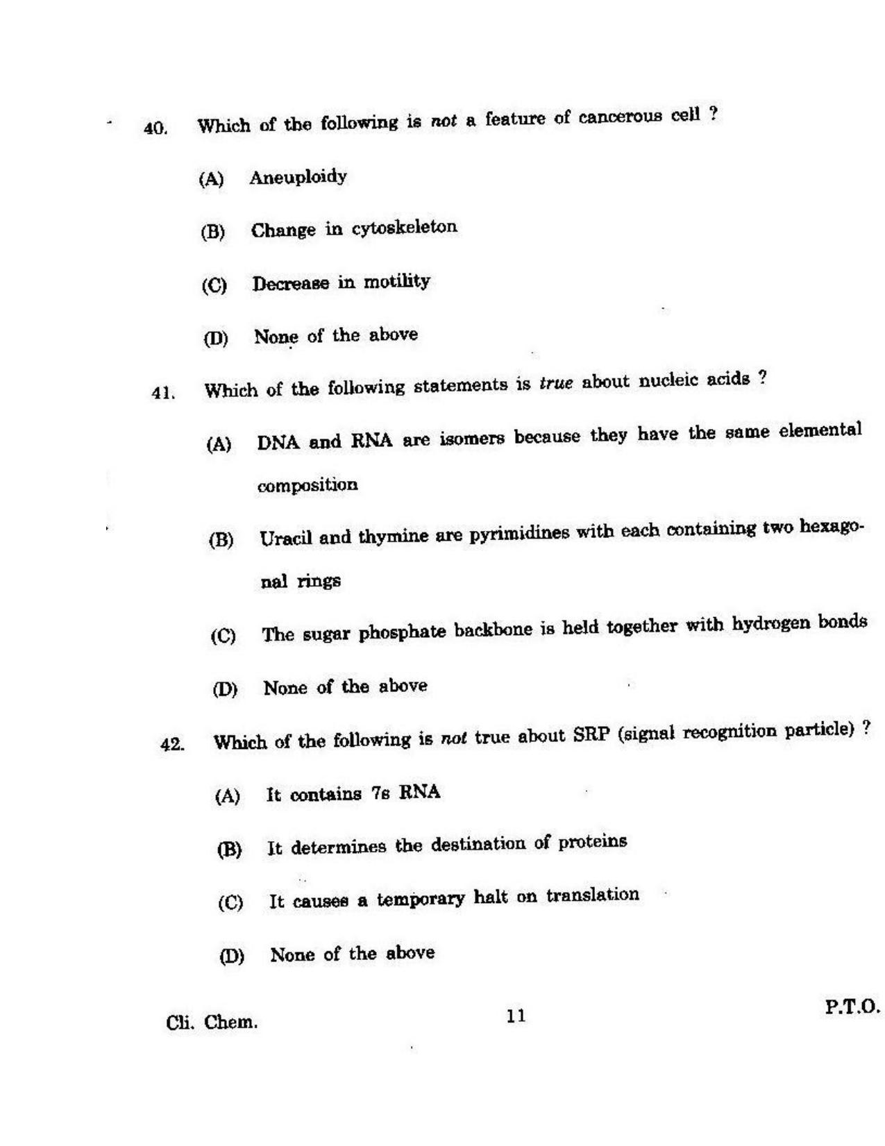 KUET 2023 M.Sc. Clinical Biochemistry Question Paper - Page 120