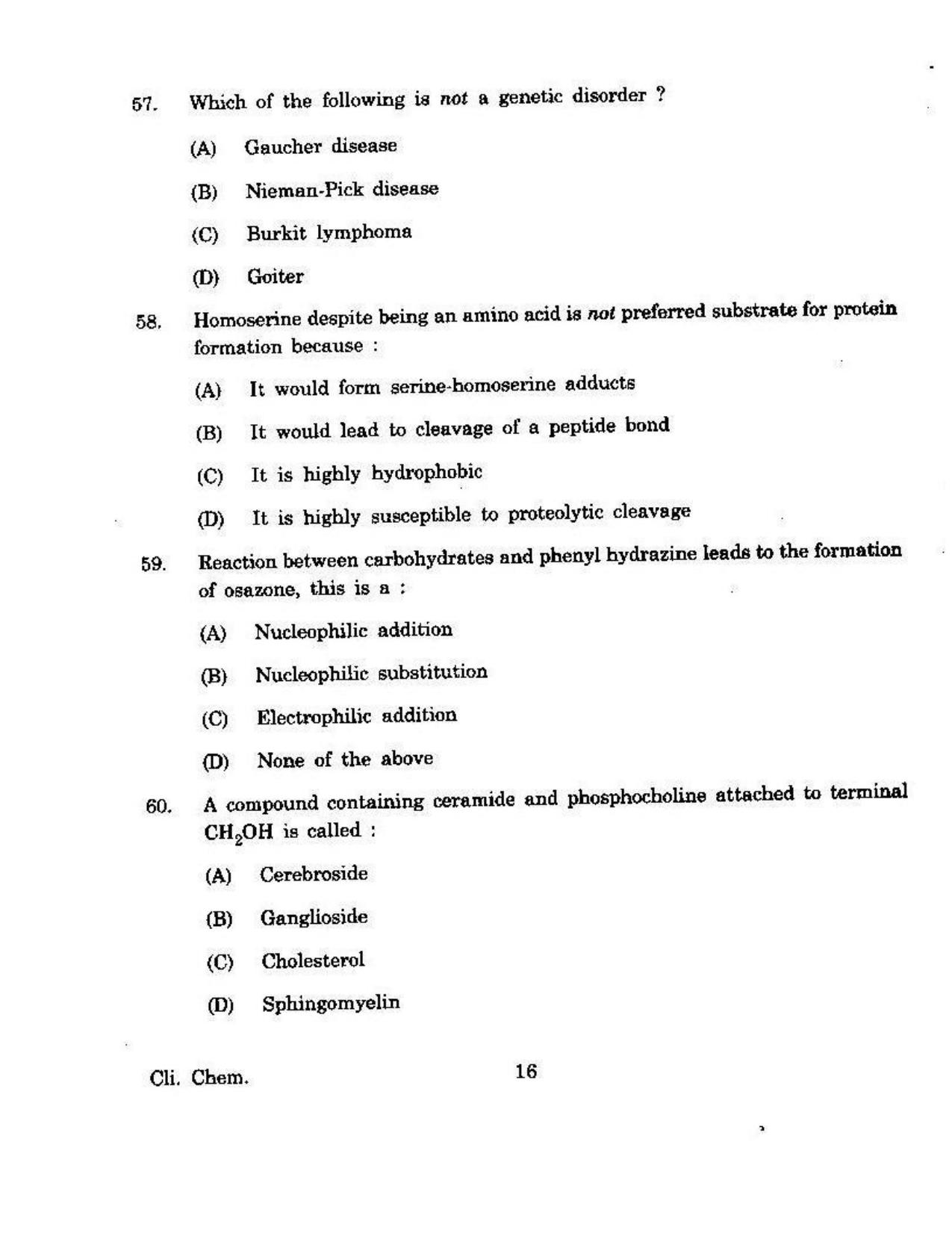 KUET 2023 M.Sc. Clinical Biochemistry Question Paper - Page 125