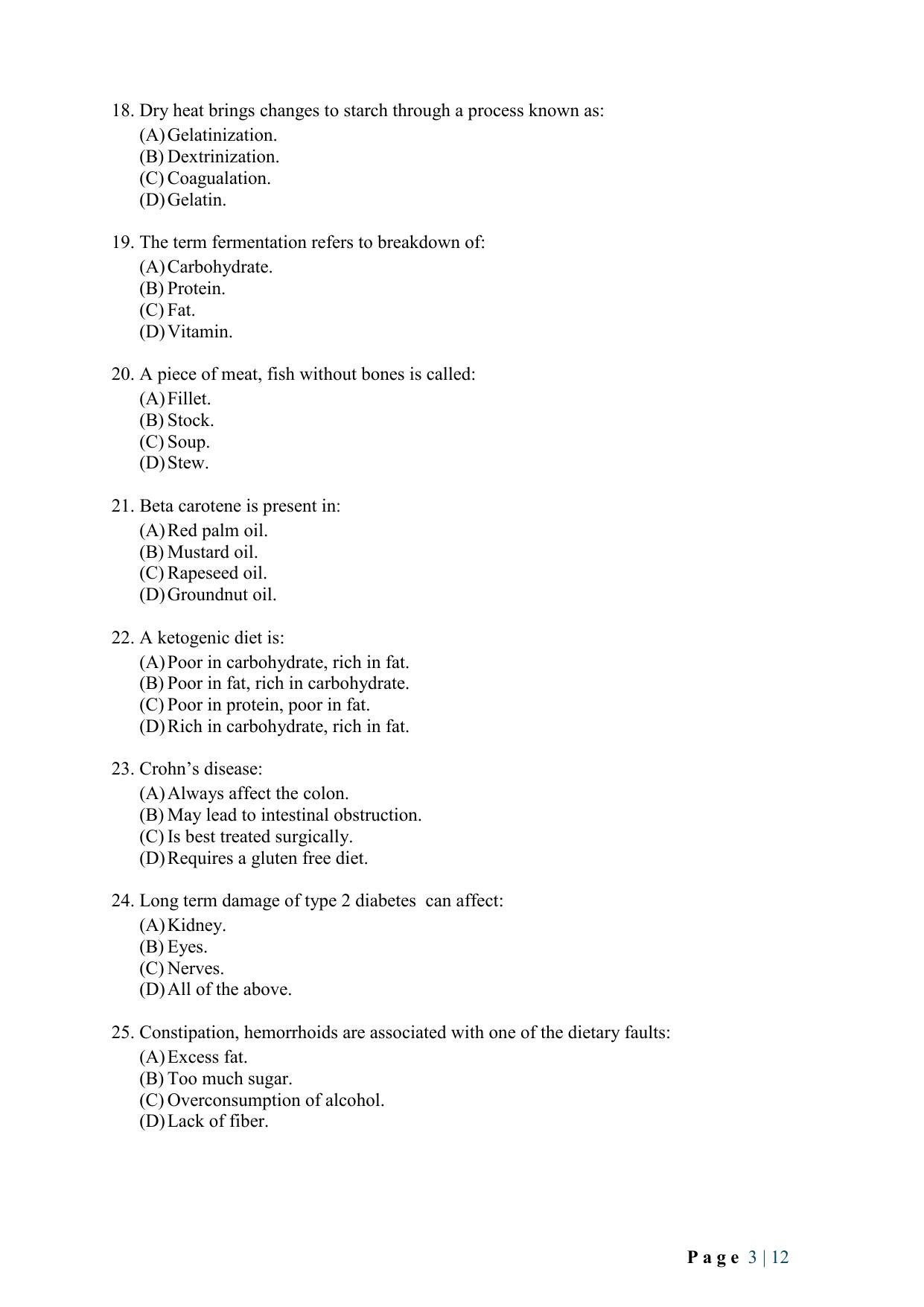 WB JEMAS (PG) Dip Diet 2024 Question Paper - Page 4