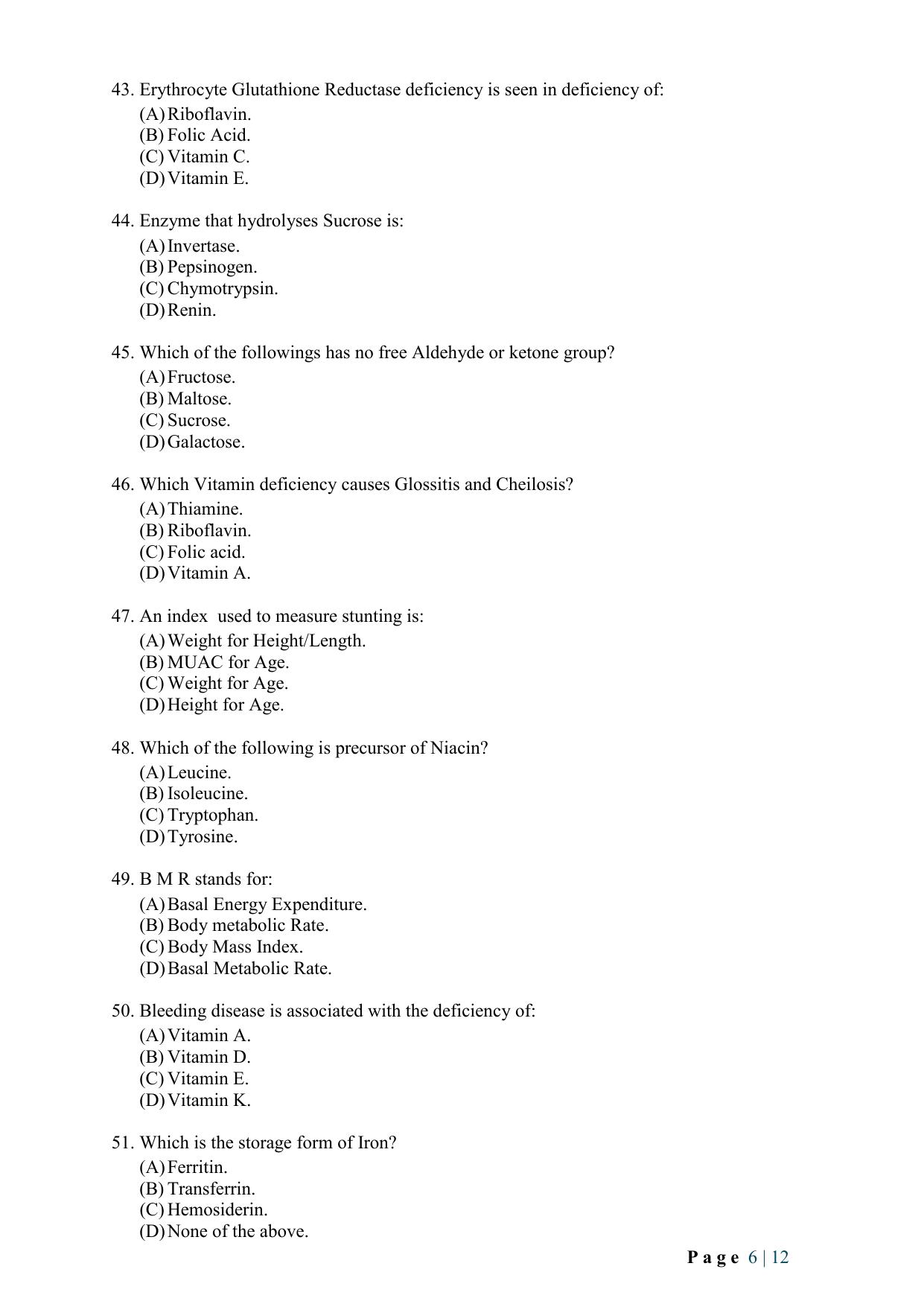 WB JEMAS (PG) Dip Diet 2024 Question Paper - Page 7