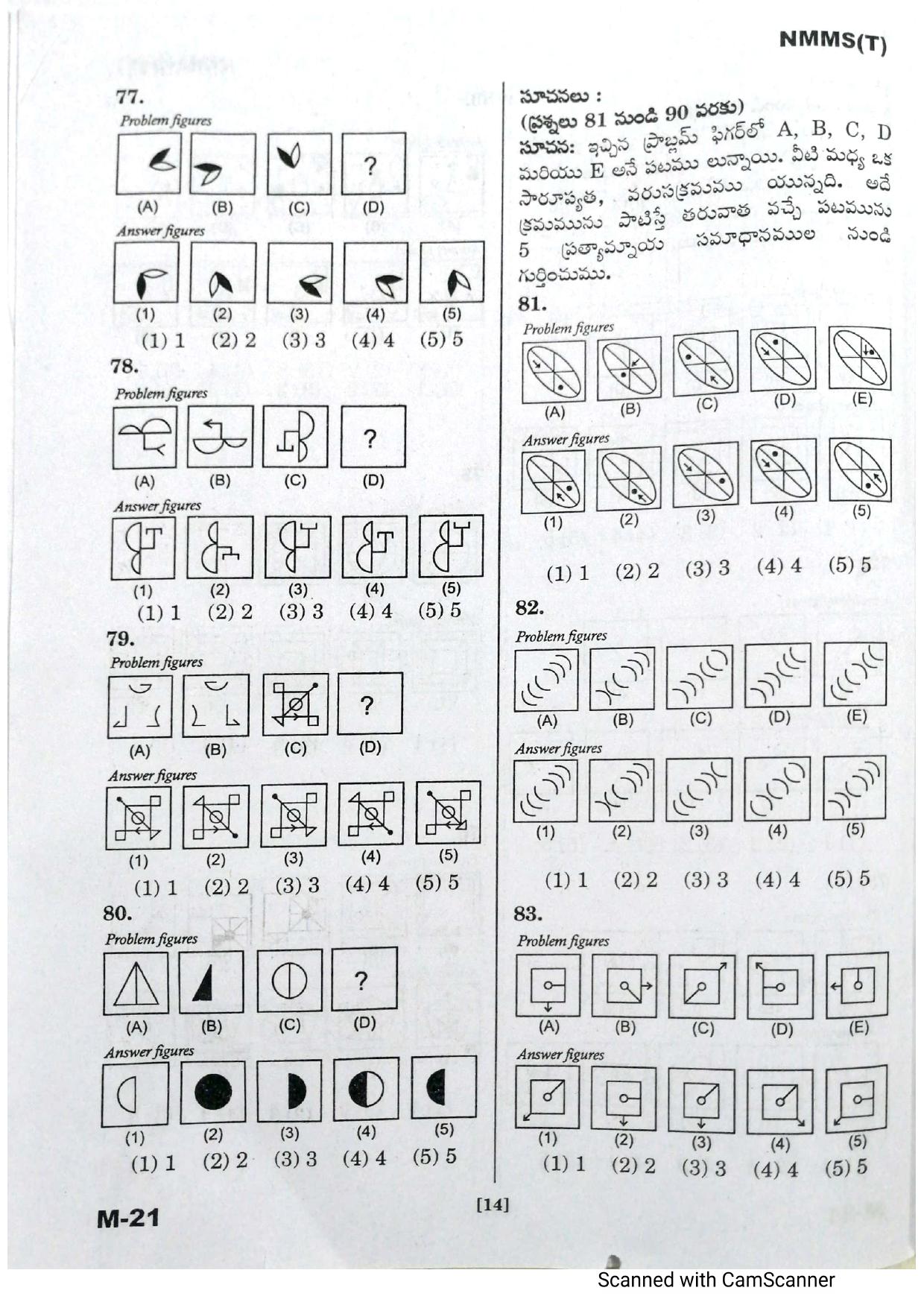 Telangana NMMS February 2021 Telugu Question Paper - Page 14