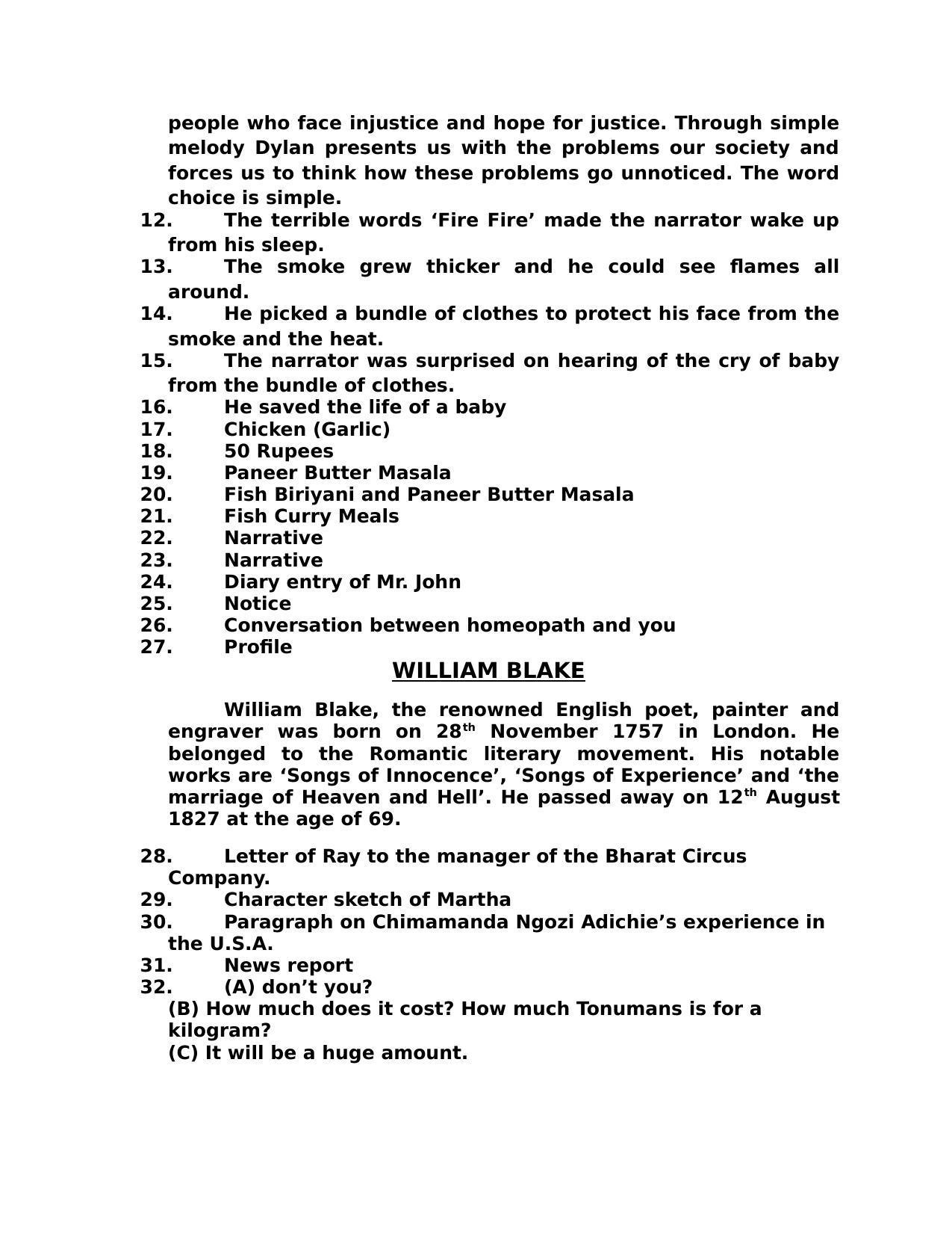 Kerala SSLC 2018 English  Answer Key (Model) - Page 2