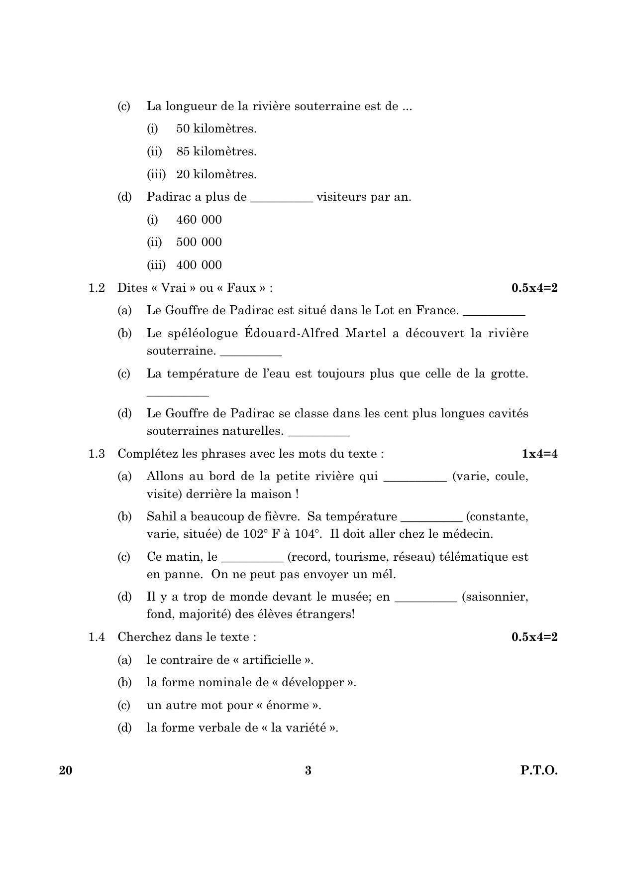 CBSE Class 10 020 French 2016 Question Paper - Page 3