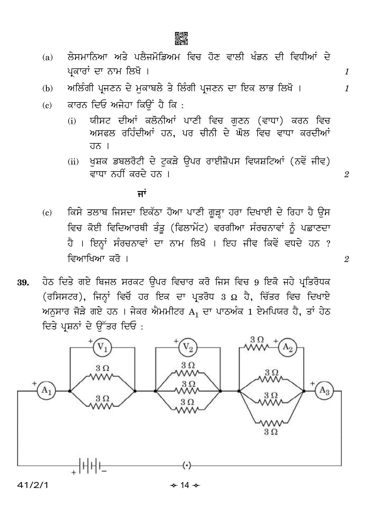 CBSE Class 10 41-2-1 Science Punjabi Version 2023 Question Paper - Page 14
