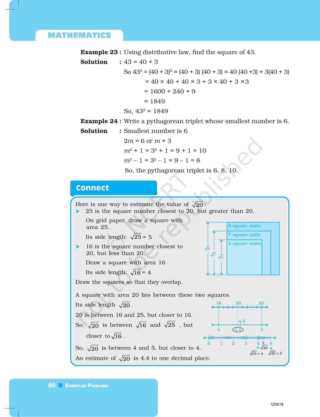 NCERT Exemplar Book for Class 8 Maths: Chapter 3- Squares and Square Roots & Cubes and Cube Roots - Page 8