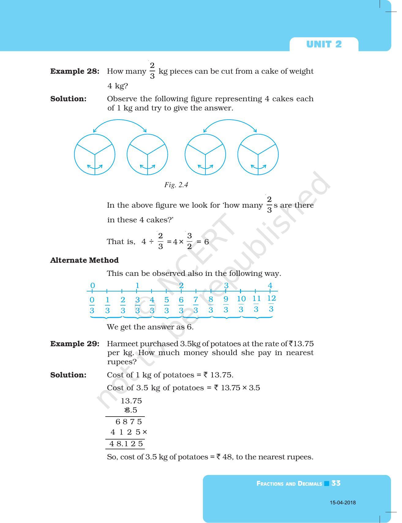 NCERT Exemplar Book for Class 7 Maths: Chapter 2- Fractions and Decimals - Page 8