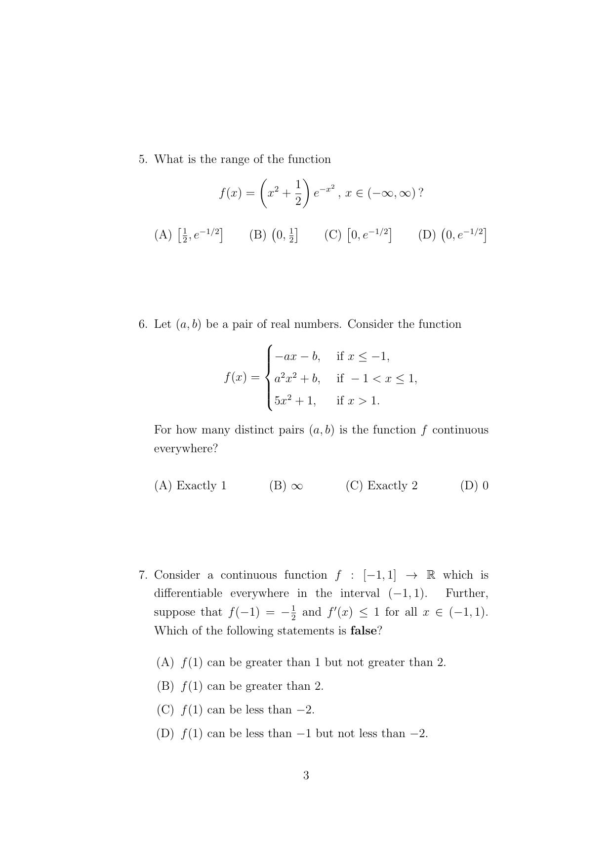 ISI Admission Test Master of Statistics (M.Stat.) (PSA) 2023 Sample Paper - Page 3