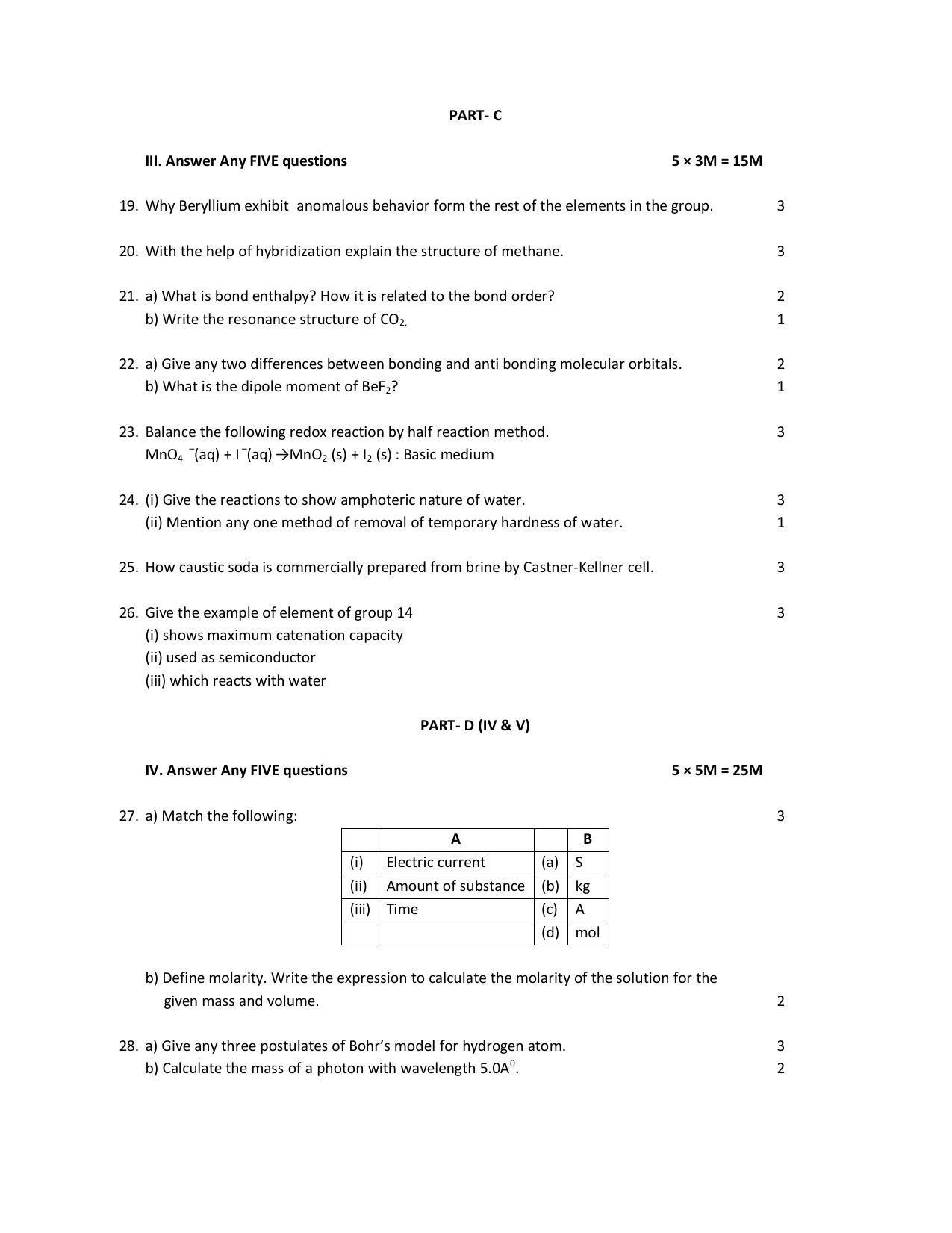 Karnataka 1st PUC Question Bank for Chemistry - Page 5