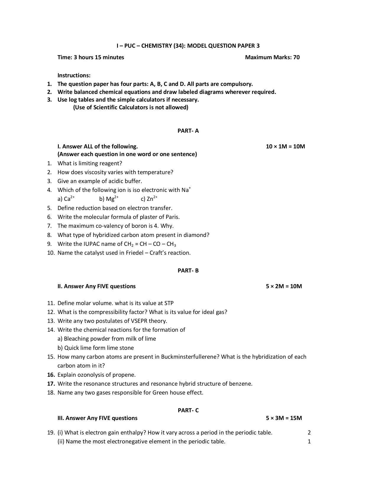Karnataka 1st PUC Question Bank for Chemistry - Page 7