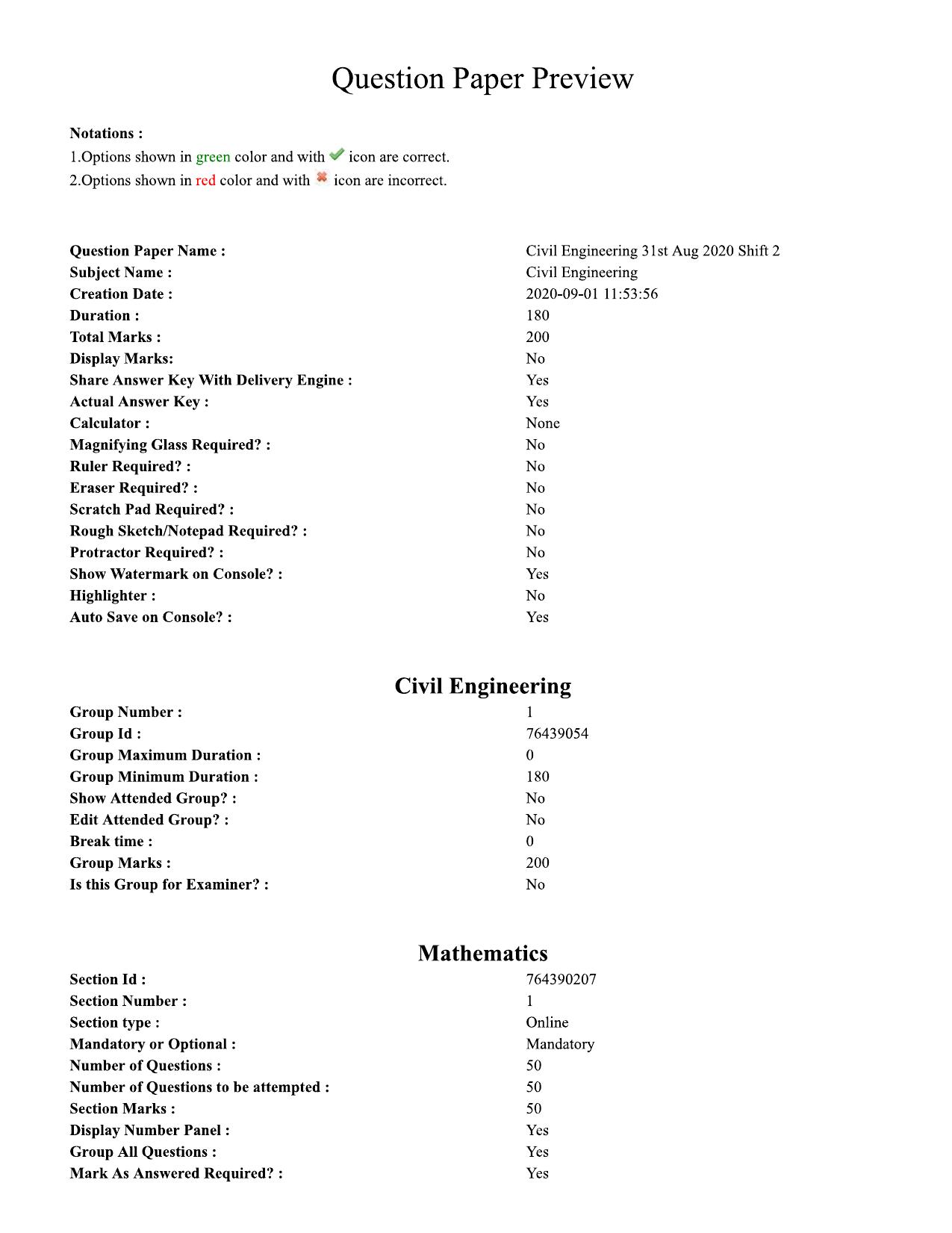 TS ECET 2020 Civil Engineering Question Paper - Page 1