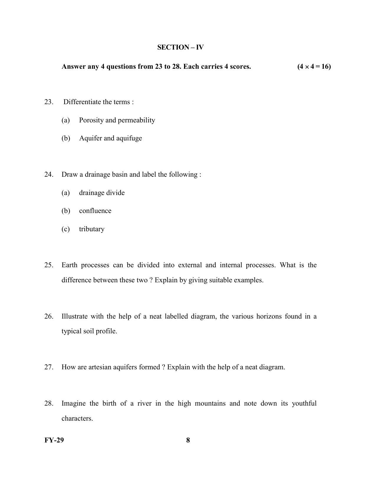 Kerala Plus One 2022 Geology Question Papers - Page 8