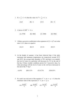 ISI Admission Test PG Diploma in Agricultural and Rural Management with Statistical Methods and Analytics (DRA) 2023 Sample Paper