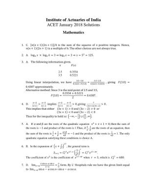 ACET  January 2018 Solution