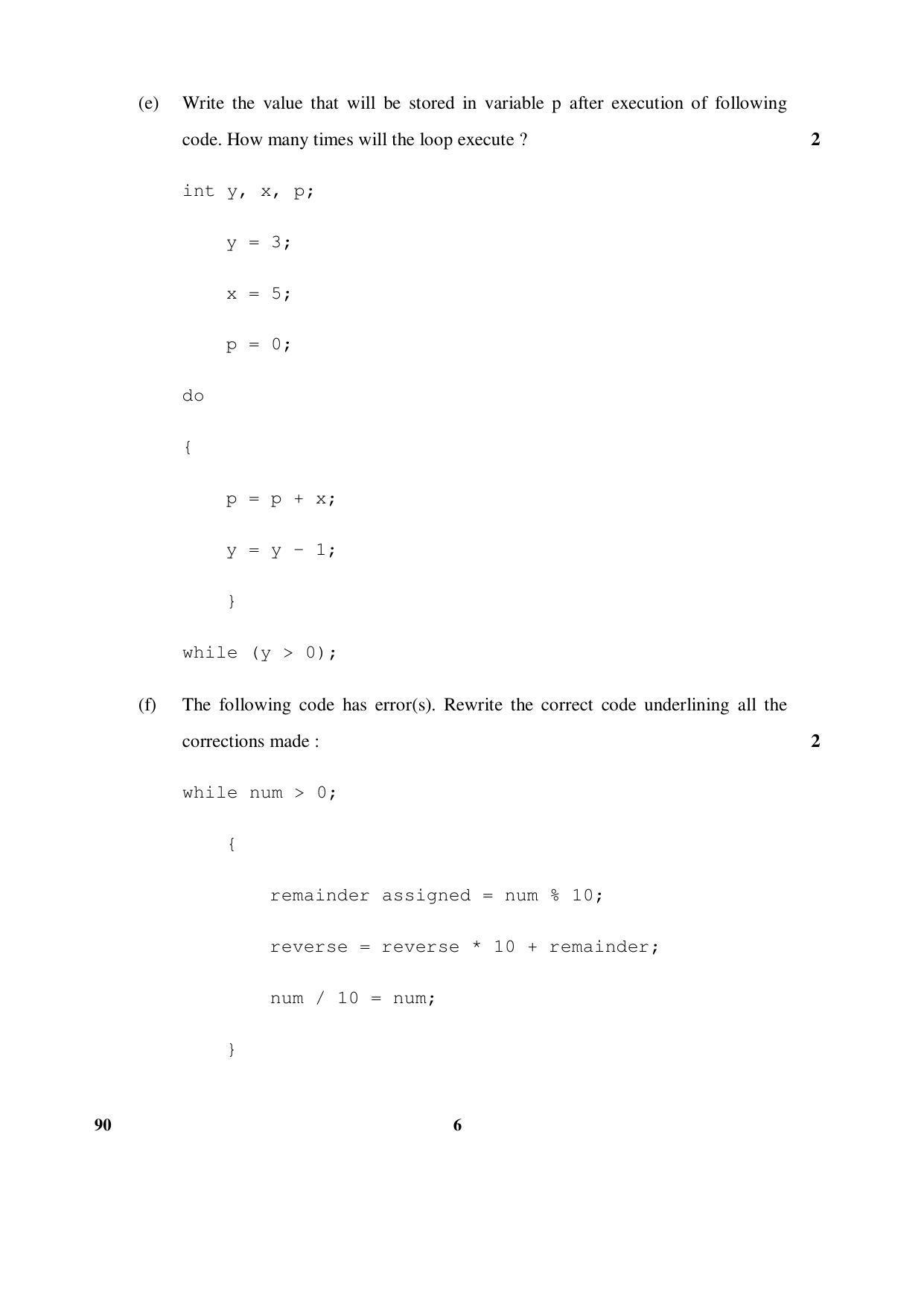 CBSE Class 12 90 (Informatics Practices) 2017-comptt Question Paper - Page 6