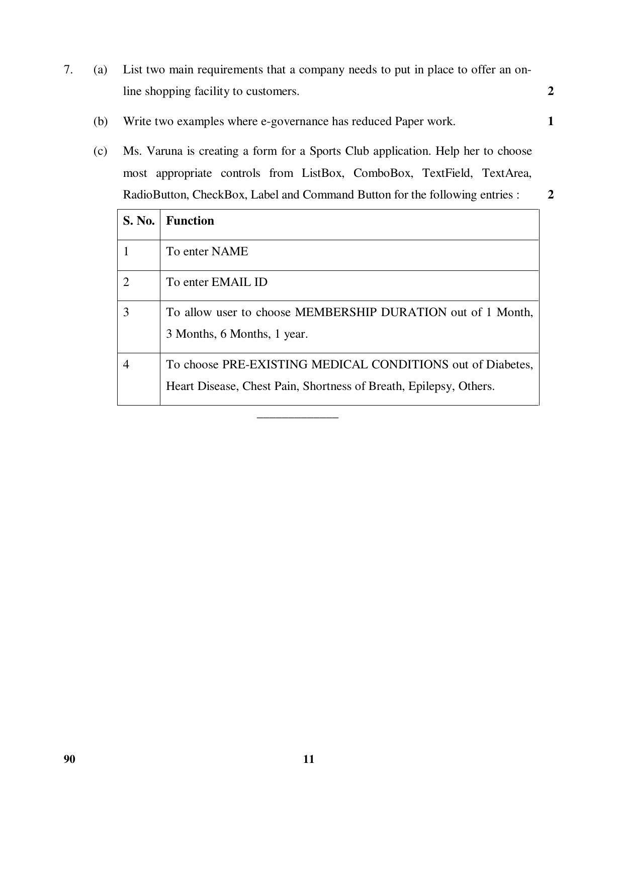 CBSE Class 12 90 (Informatics Practices) 2017-comptt Question Paper - Page 11