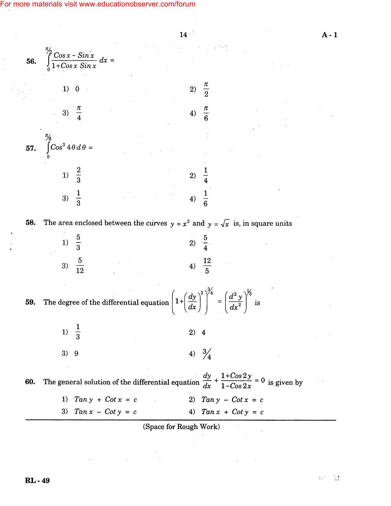 KEAM Paper III 2004 Question Paper - Page 14