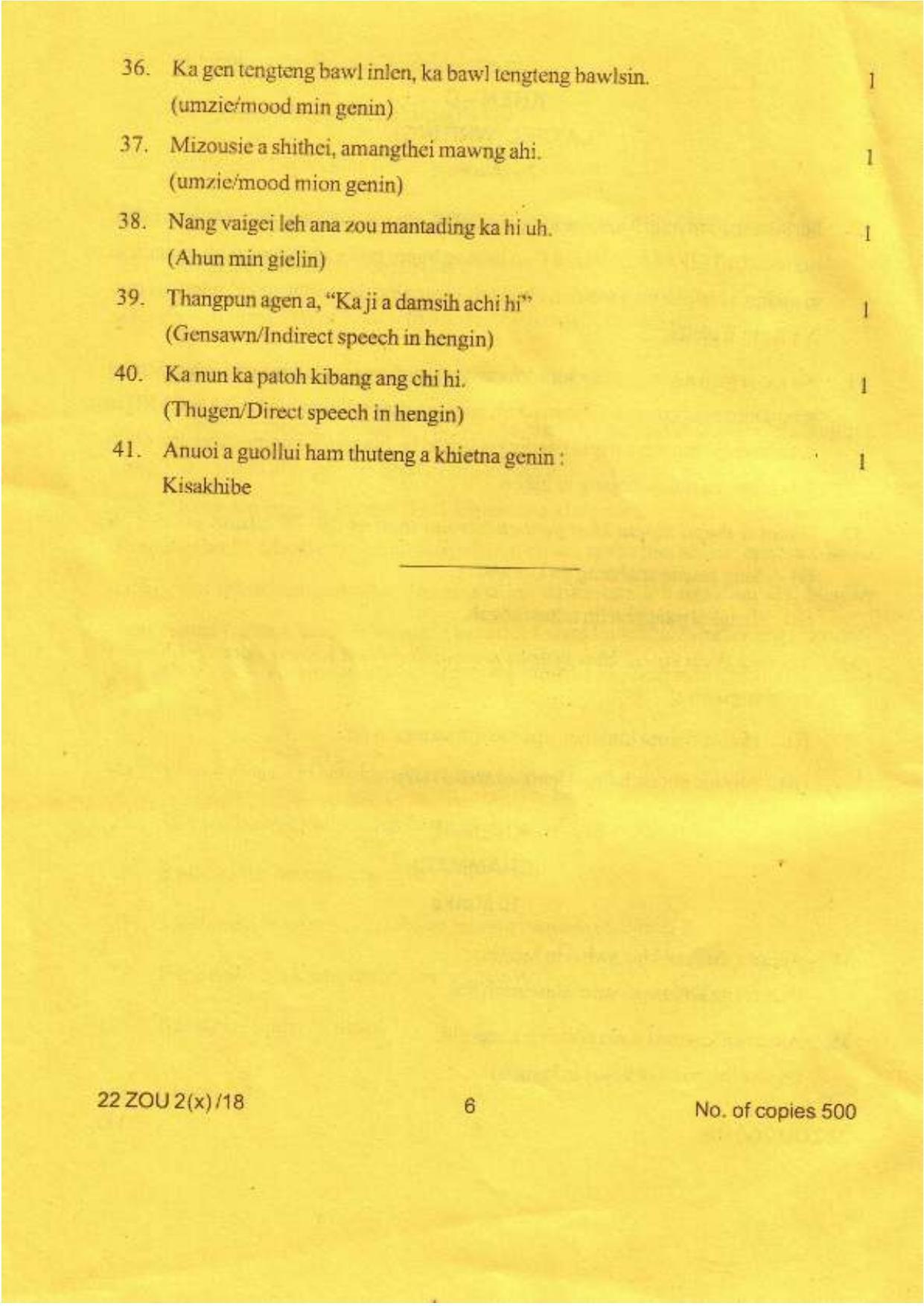 COHSEM Class 12	Zou (M.I.L.) 2018 Question Papers - Page 6