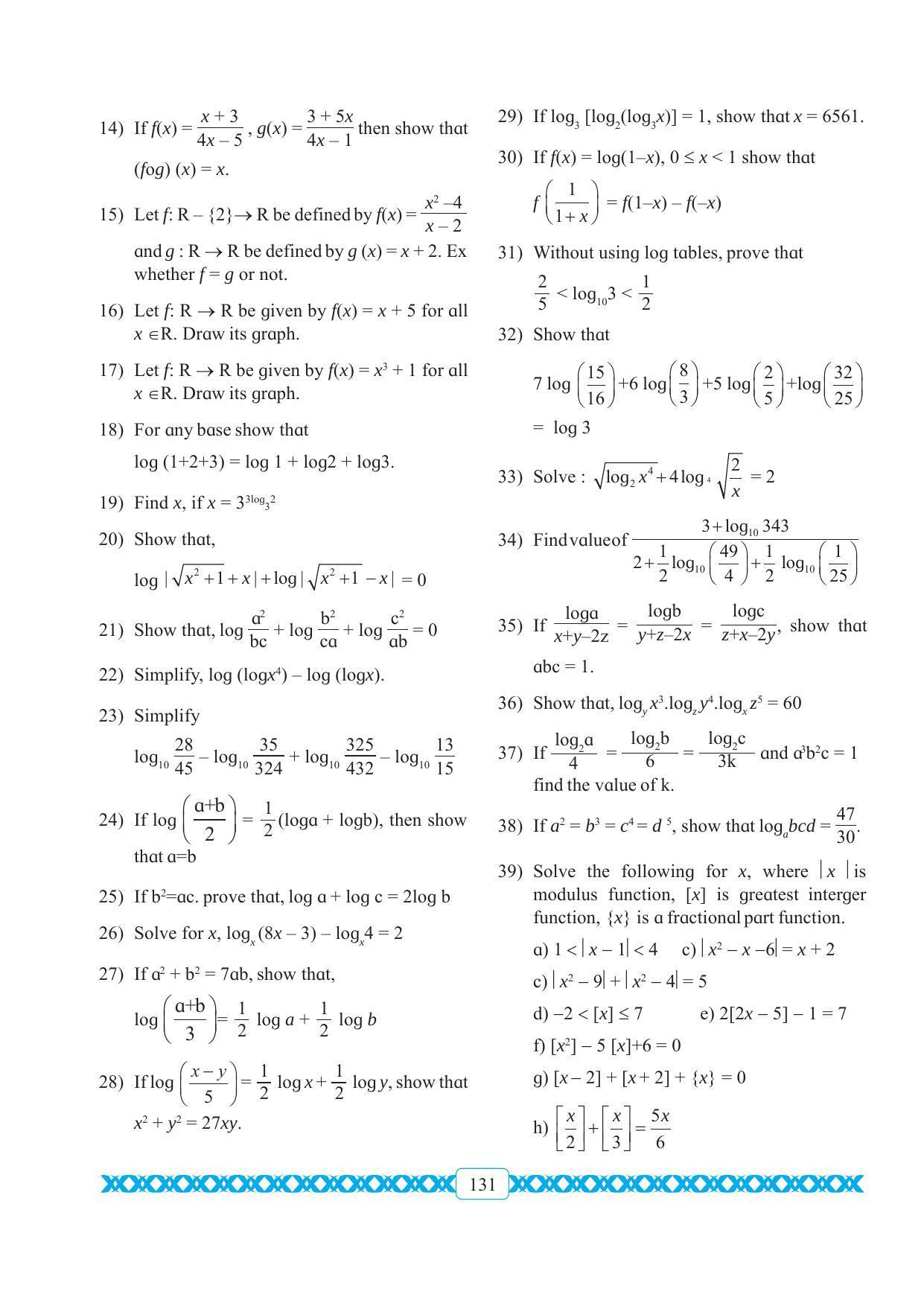Maharashtra Board Class 11 Maths Textbook - Page 141