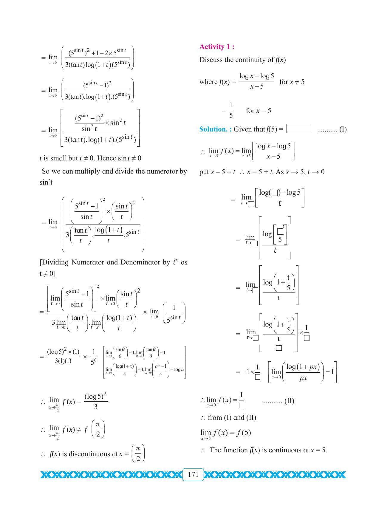 Maharashtra Board Class 11 Maths Textbook - Page 181