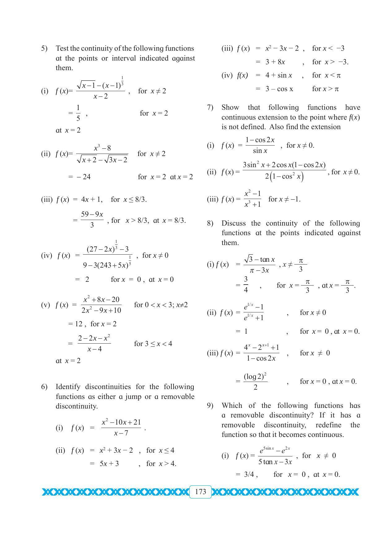 Maharashtra Board Class 11 Maths Textbook - Page 183