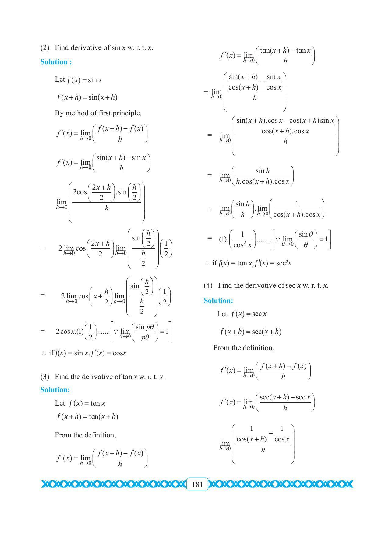 Maharashtra Board Class 11 Maths Textbook - Page 191