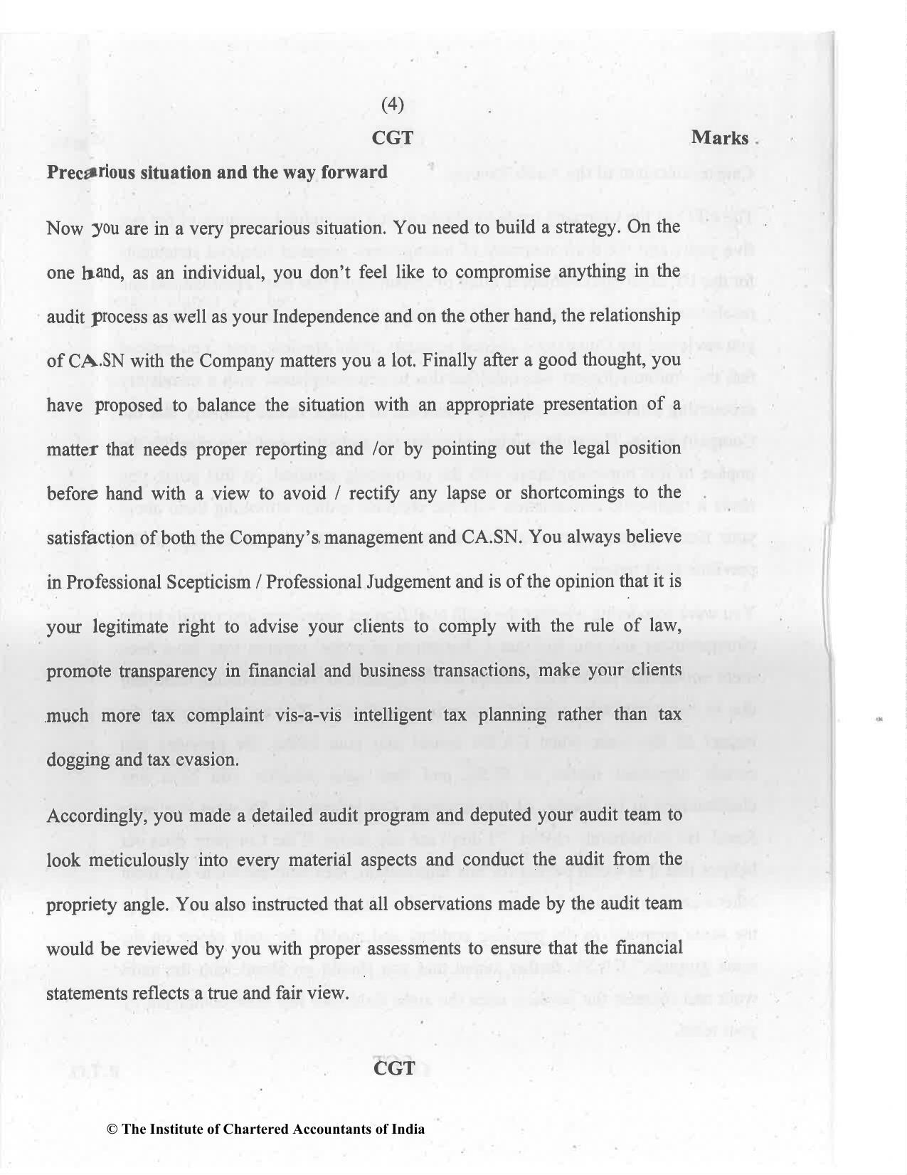 CA Final Jul 2021 Question Paper - Paper 6F – Multidisciplinary Case Study - Page 4