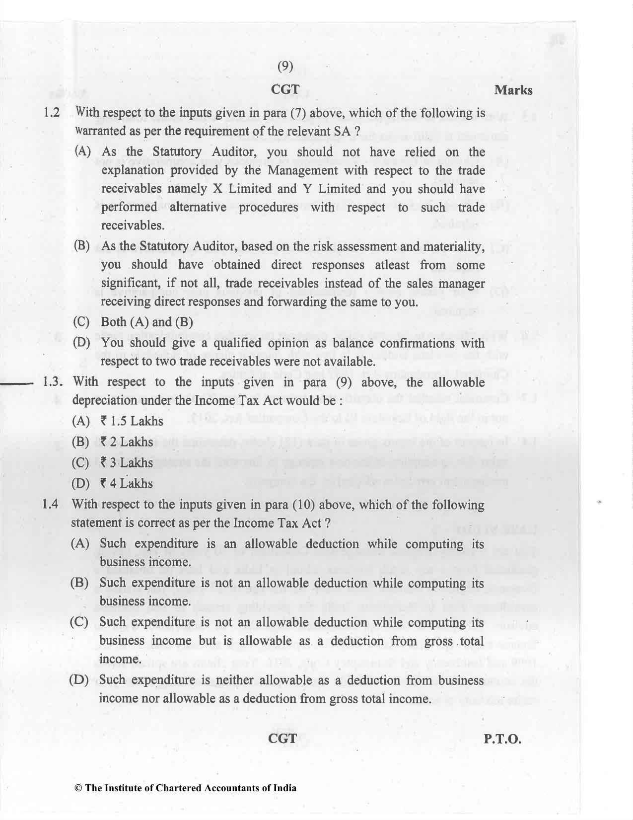 CA Final Jul 2021 Question Paper - Paper 6F – Multidisciplinary Case Study - Page 9
