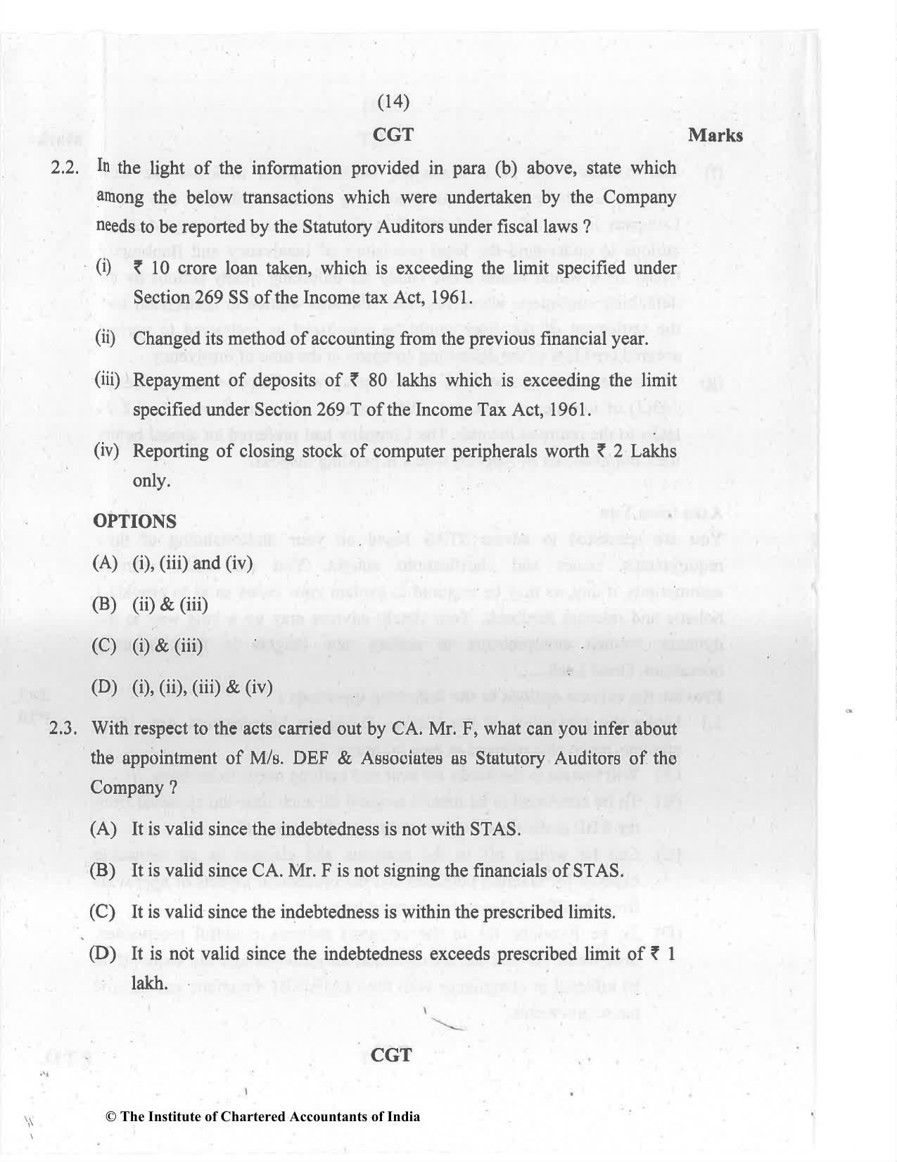 CA Final Jul 2021 Question Paper - Paper 6F – Multidisciplinary Case Study - Page 14