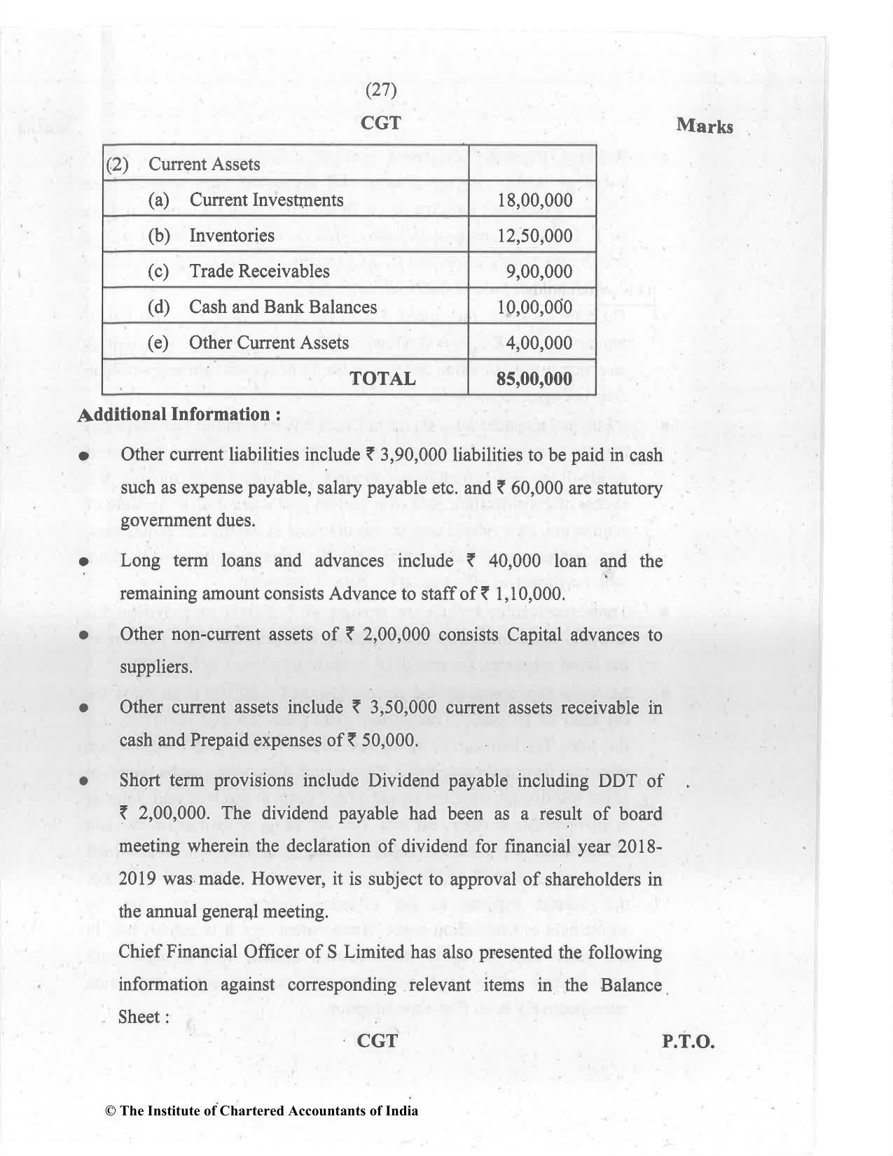 CA Final Jul 2021 Question Paper - Paper 6F – Multidisciplinary Case Study - Page 27
