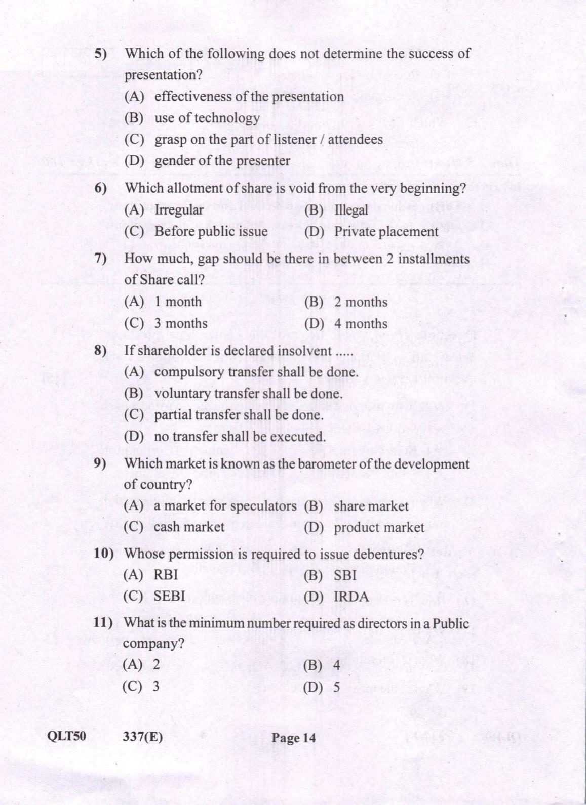 Gujarat Board Class 12th Question Paper 2021: (GHE) Secretarial Practice - Page 14