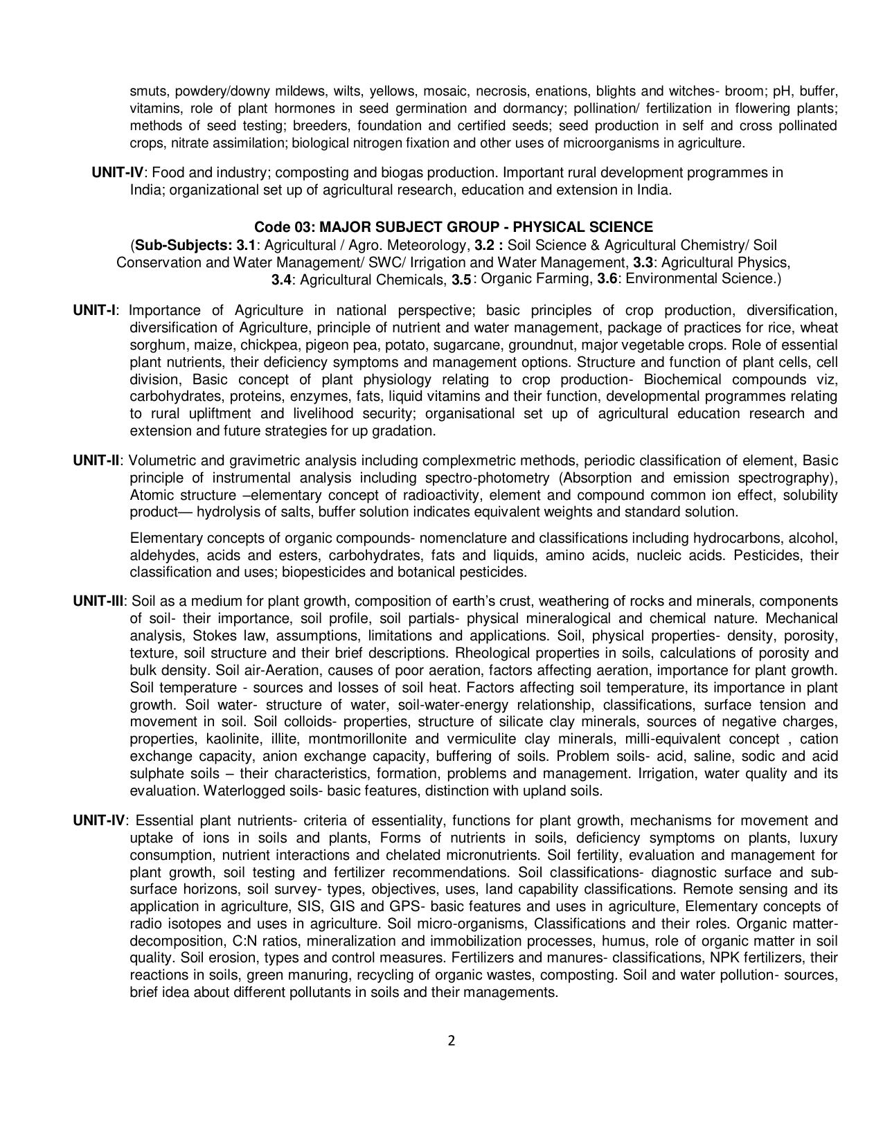 ICAR AIEEA PG 2025 Syllabus - Page 2