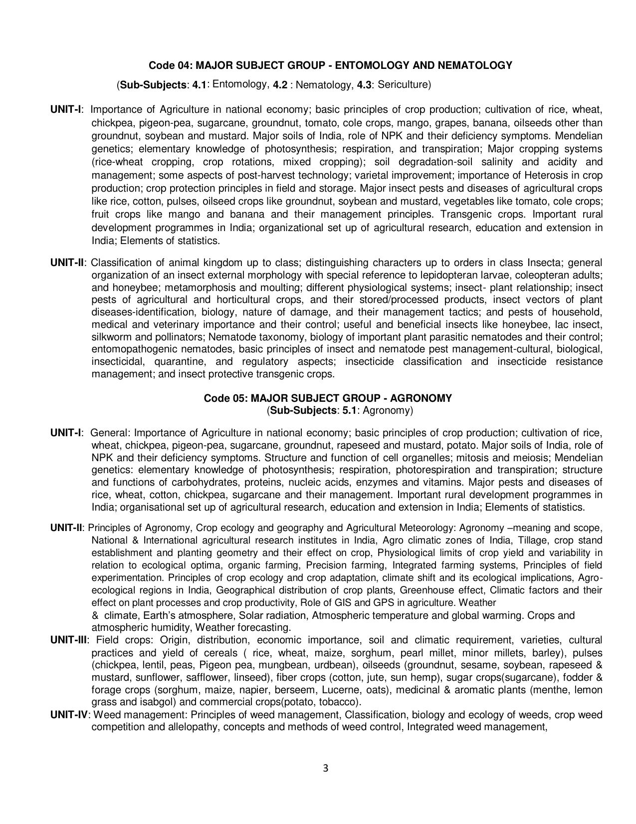 ICAR AIEEA PG 2025 Syllabus - Page 3