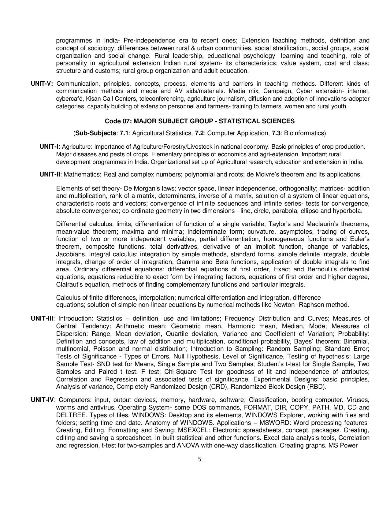 ICAR AIEEA PG 2025 Syllabus - Page 5